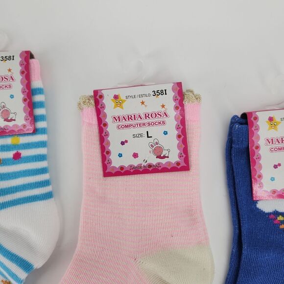 Girl Crew 3 pairs Socks Rosa Maria - Picture 2 of 3